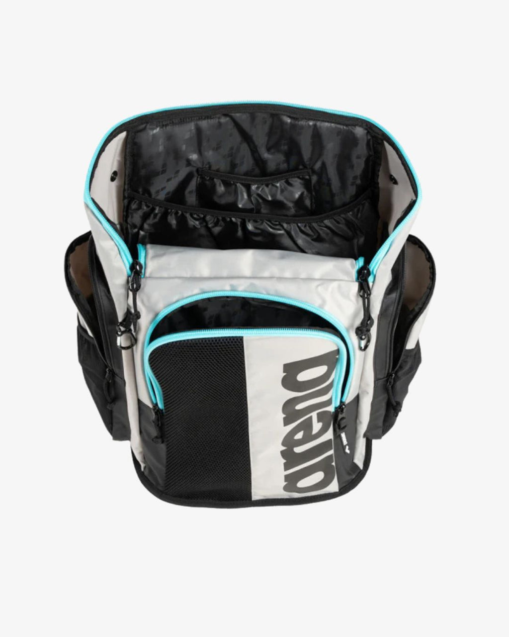 MOCHILA ARENA SPIKY 45 LITRO  GRIS CON CIERRES  CELESTE